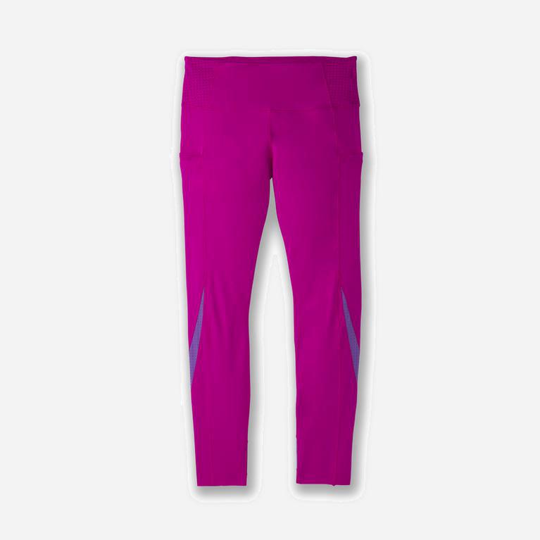 Brooks Method 7/8 Israel - Women's Cropped Running Leggings - Magenta/Heliotrope (15029-KMGJ)